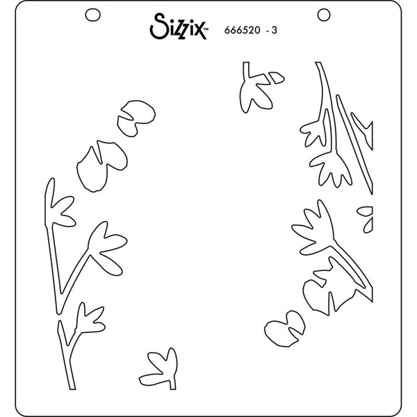 Sizzix Layered Stencils 6"x 6" By Jennifer Ogborn 4/Pkg - Botanical Border*