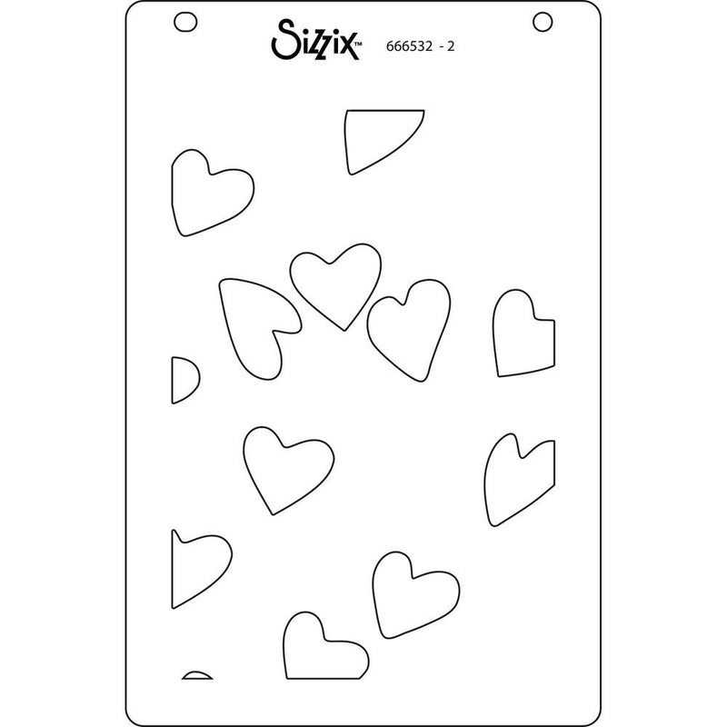 Sizzix A6 Layered Stencils By Kath Breen 4/Pkg - Mark Making Hearts