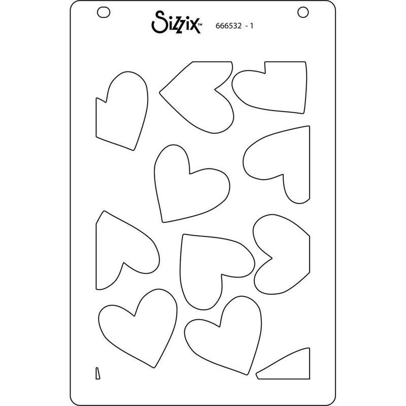 Sizzix A6 Layered Stencils By Kath Breen 4/Pkg - Mark Making Hearts