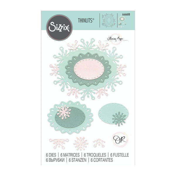 Sizzix Thinlits Dies By Olivia Rose 6/Pkg - Snowflake Labels