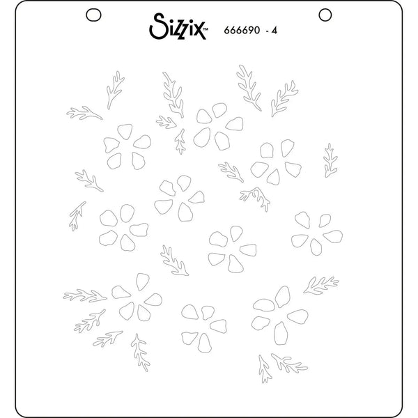 Sizzix Layered Stencils By Eileen Hull 4/Pkg - Watercolour Flowers & Lattice*