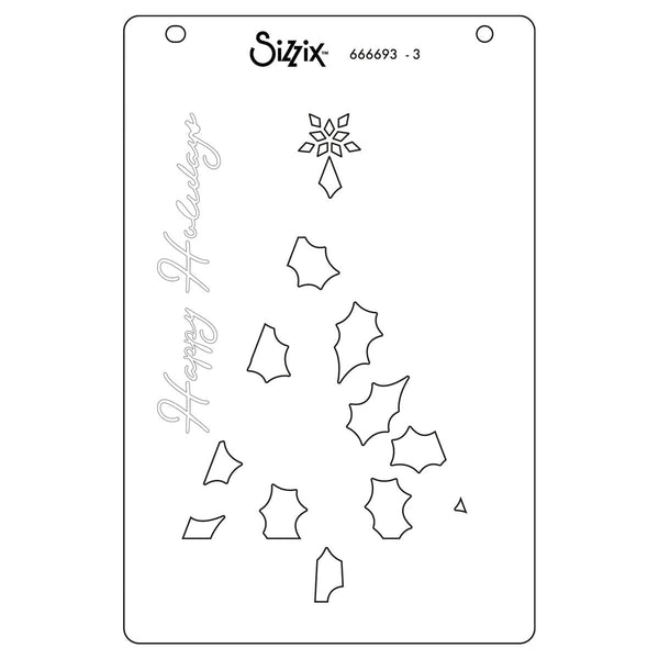 Sizzix A6 Layered Cosmopolitan Stencil By Stacey Park 4/Pkg - Happy Holidays