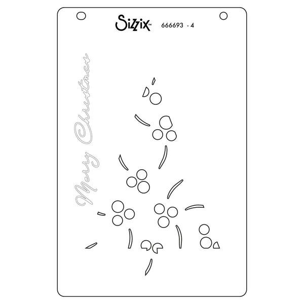 Sizzix A6 Layered Cosmopolitan Stencil By Stacey Park 4/Pkg - Happy Holidays