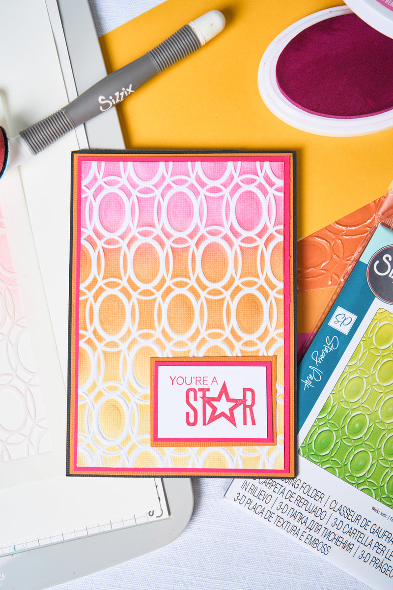 Sizzix A6 Layered Cosmopolitan Stencil By Stacey Park - Golden Rings