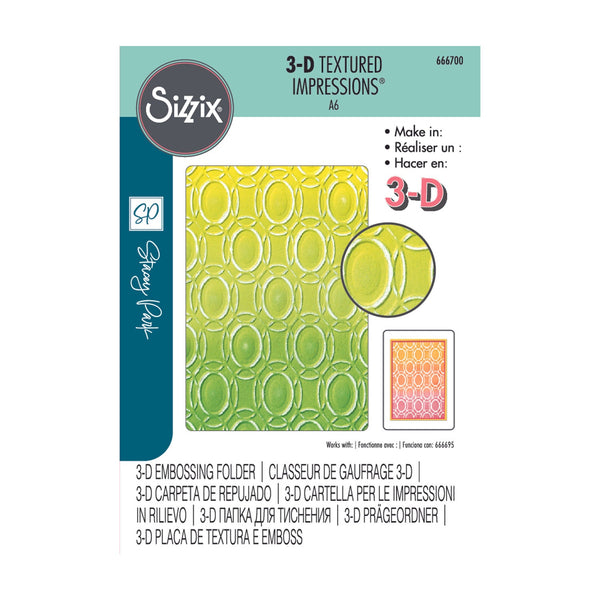 Sizzix Cosmopolitan 3D Textured Impressions Emboss Folder By Stacey Park - Golden Rings