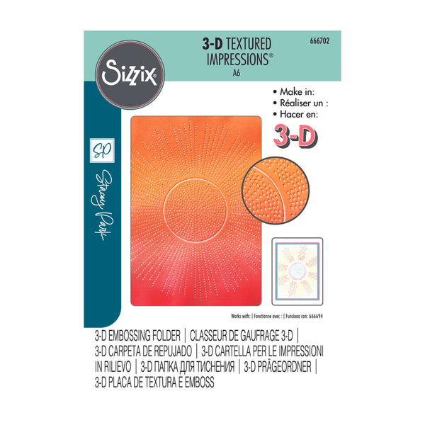 Sizzix Cosmopolitan 3D Textured Impressions Emboss Folder By Stacey Park - Shine Bright