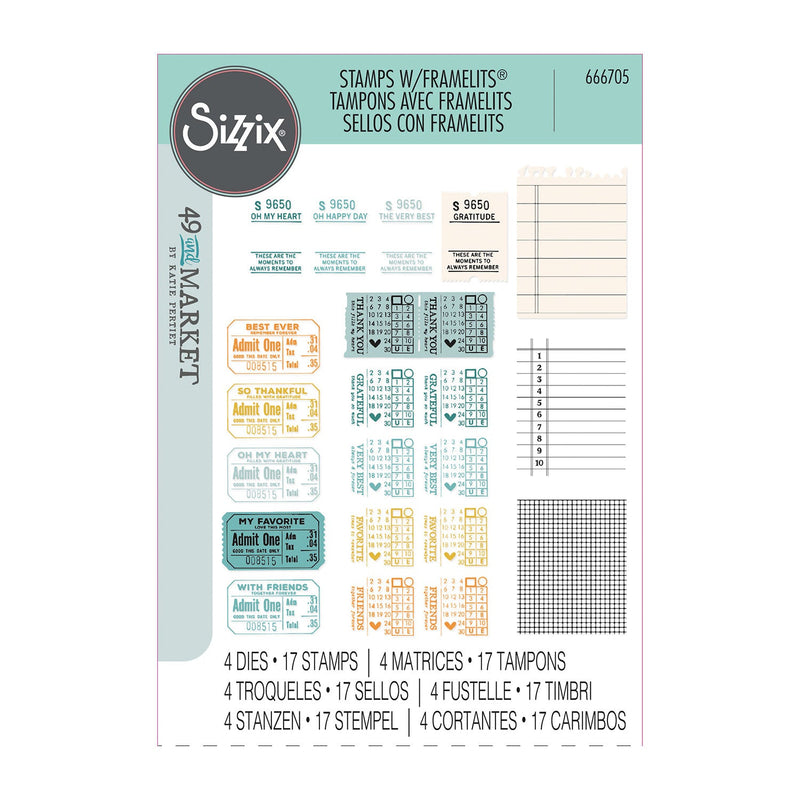 Sizzix A5 Clear Stamps With Framelits Die By 49 And Market - Forever Journal Essentials