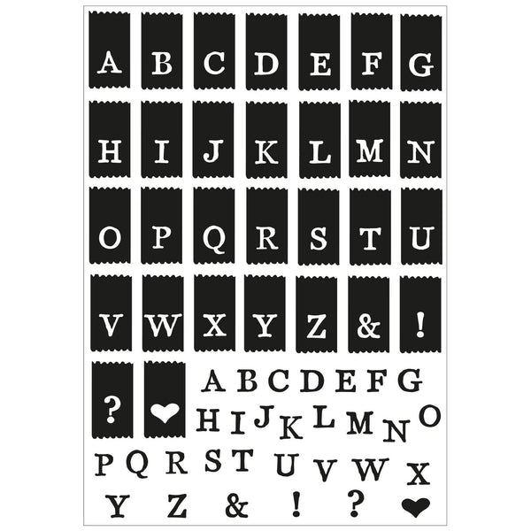 Sizzix A5 Clear Stamps With Framelits Die By 49 And Market - Tab Stamp Alpha*