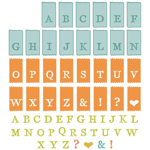 Sizzix A5 Clear Stamps With Framelits Die By 49 And Market - Tab Stamp Alpha*
