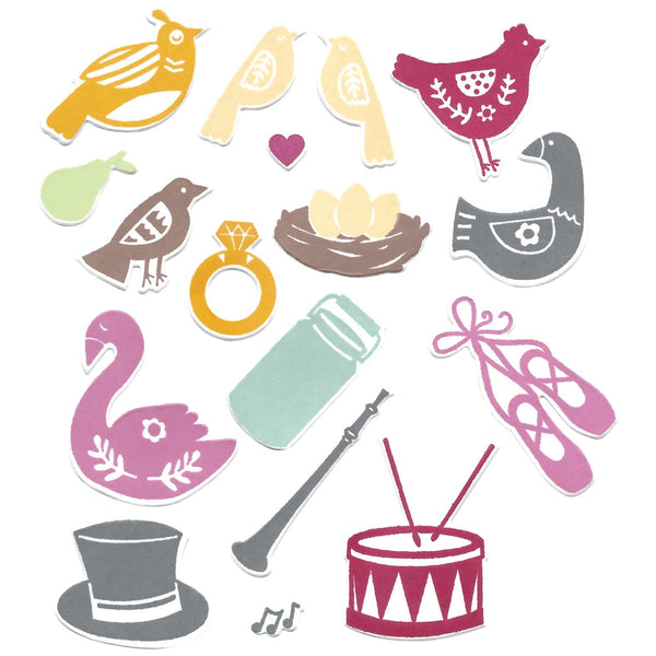 Sizzix A5 Clear Stamps Set 30/Pkg By Catherine Pooler - 12 Days Of Christmas*