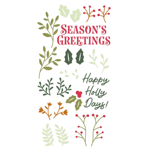 Sizzix Clear Stamps Set 29/Pkg By Catherine Pooler - Happy Holly Days*