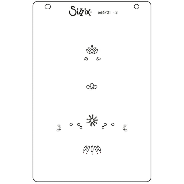 Sizzix A6 Layered Stencils 4/Pkg By Catherine Pooler - Folk Tree*