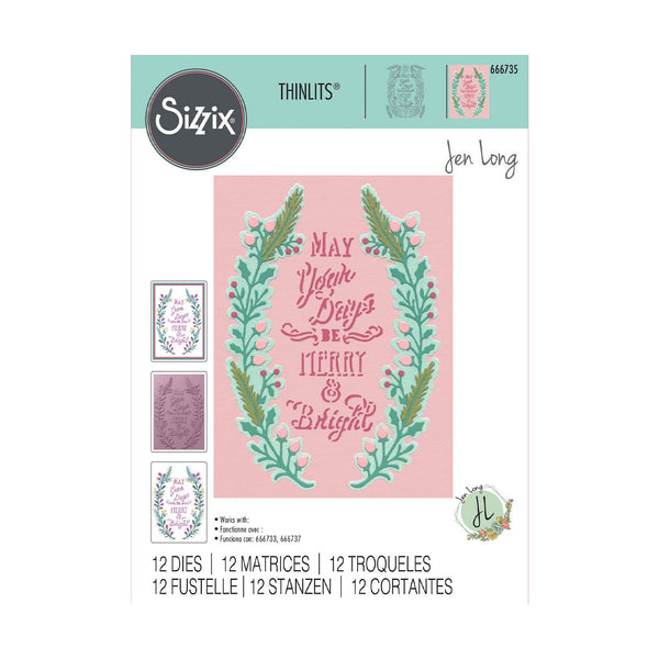 Sizzix Thinlits Die Set 12/Pkg By Jen Long - Merry & Bright #2