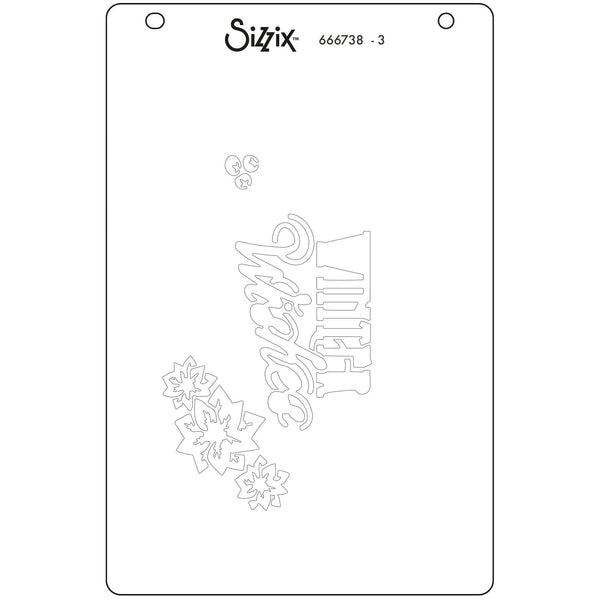 Sizzix A6 Layered Stencils 4/Pkg By Jen Long - Winter Wishes