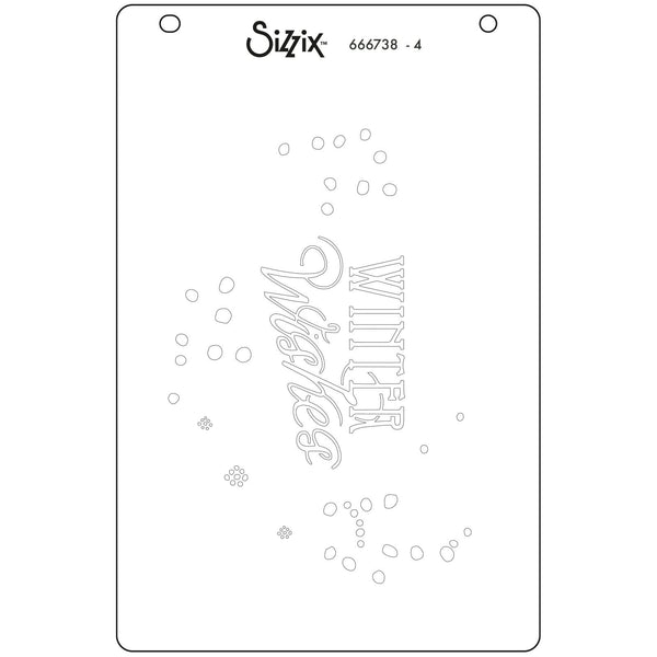 Sizzix A6 Layered Stencils 4/Pkg By Jen Long - Winter Wishes