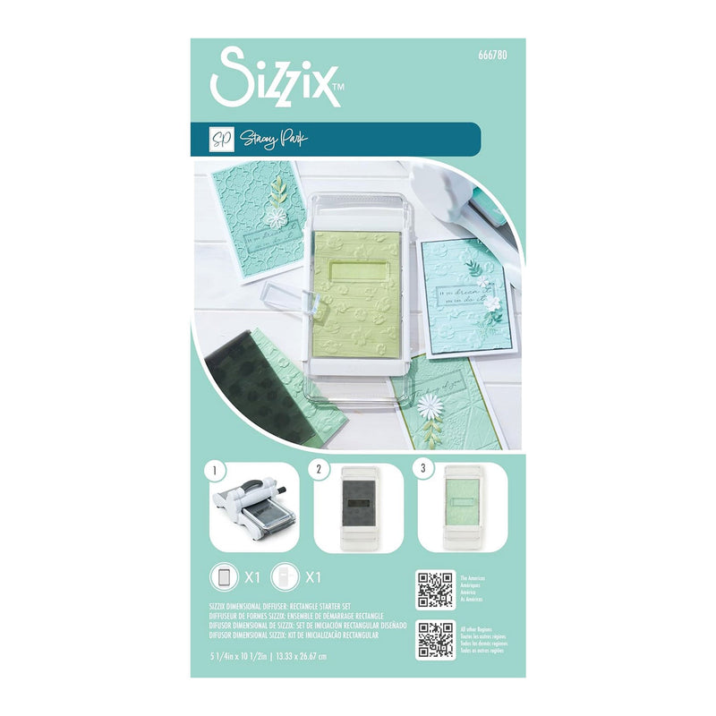 Sizzix Dimensional Diffuser Starter Set w/Rectangle Plate & Insert By Stacey Park