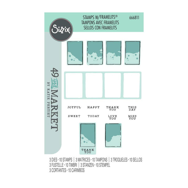 Sizzix Clear Stamps w/Framelits Dies By 49 And Market - Painted Palettes