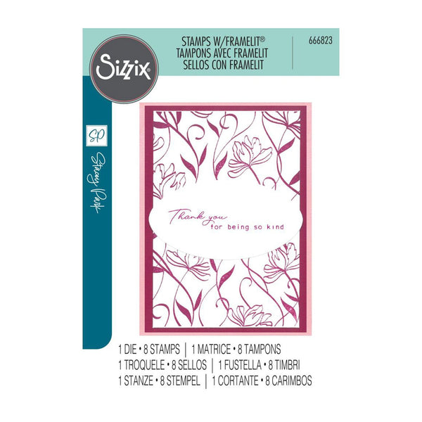 Sizzix A5 Clear Stamps W/Framelits Dies By Stacey Park 8/Pkg - Creative Coordinations - Wall Flower