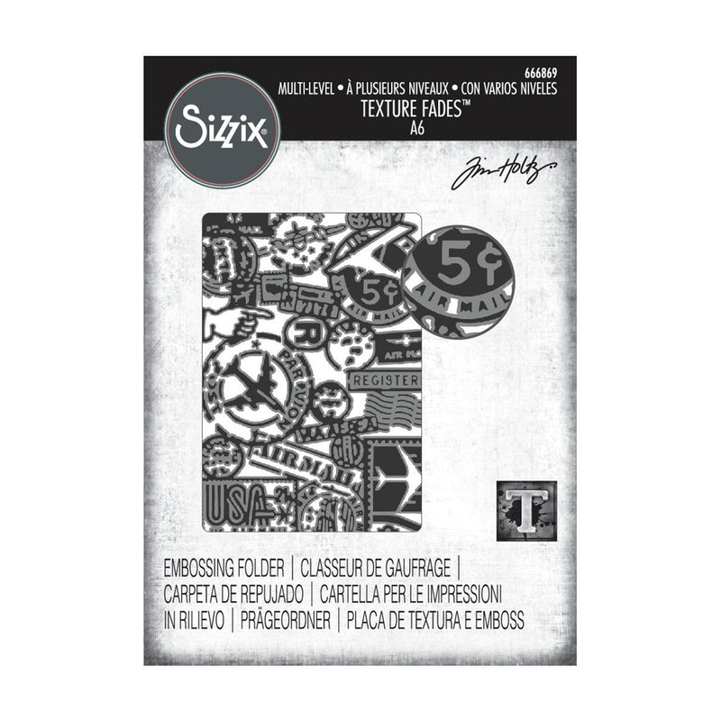 Sizzix Textured Impressions Embossing Folder by Tim Holtz - Vault Airmail