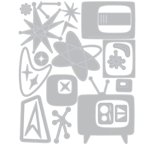 Sizzix Thinlits Die Set 24/Pkg by Tim Holtz - Vault Atomic Retro
