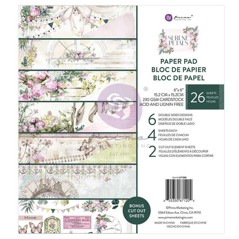 Prima Marketing Double-Sided Paper Pad 6"X6" 26/Pkg Serene Petals