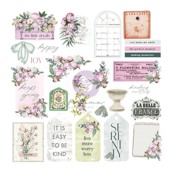 Prima Marketing Ephemera Serene Petals 50/Pkg Garden Tags