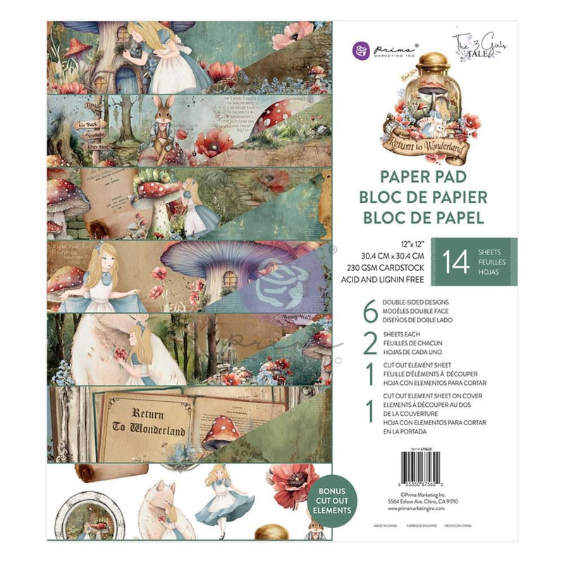 Prima Marketing Double-Sided Paper Pad 12"X12" 14/Pkg Return To Wonderland