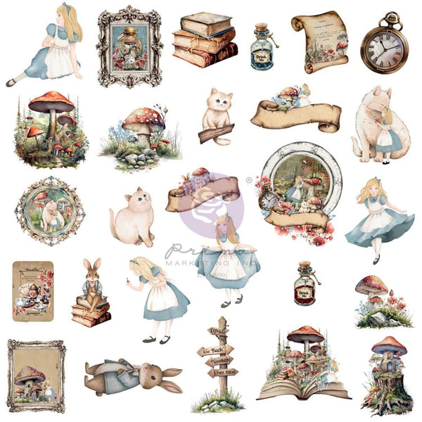 Prima Marketing Ephemera Return To Wonderland 54/Pkg Wonderland Keepsakes