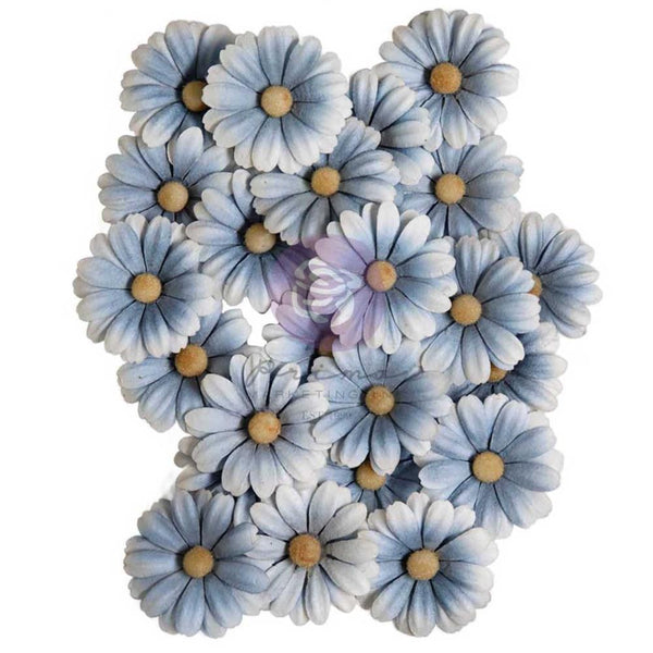 Prima Marketing Paper Flowers 24/Pkg Return To Wonderland, Blue Mist