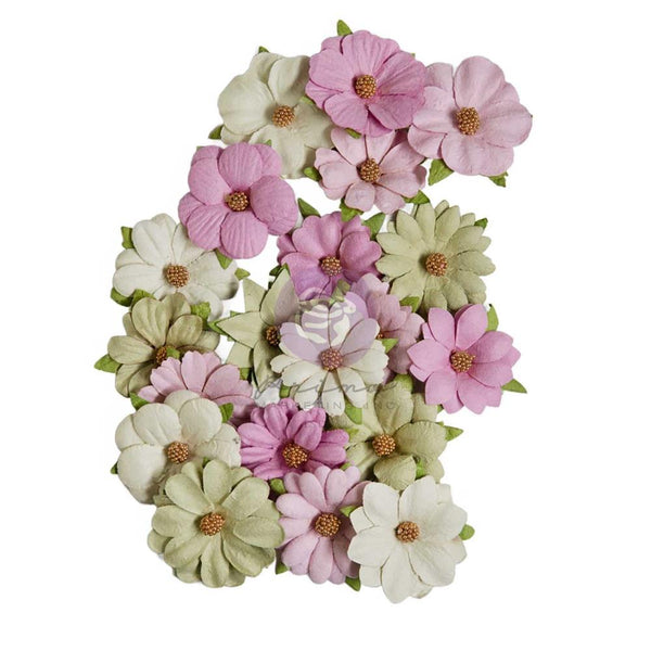 Prima Marketing Paper Flowers 20/Pkg Serene Petals - Mornig Hush