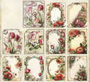 Poppy Crafts Burnt Edge Scrap Paper Pack - Red Florals