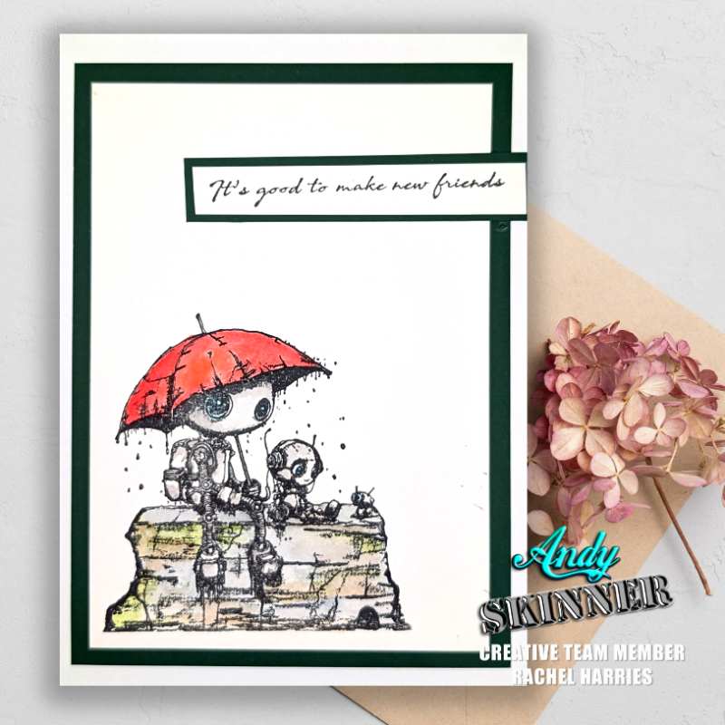 Creative Expressions Pre-Cut Rubber Stamp By Andy Skinner - Bot-ology - New Friends