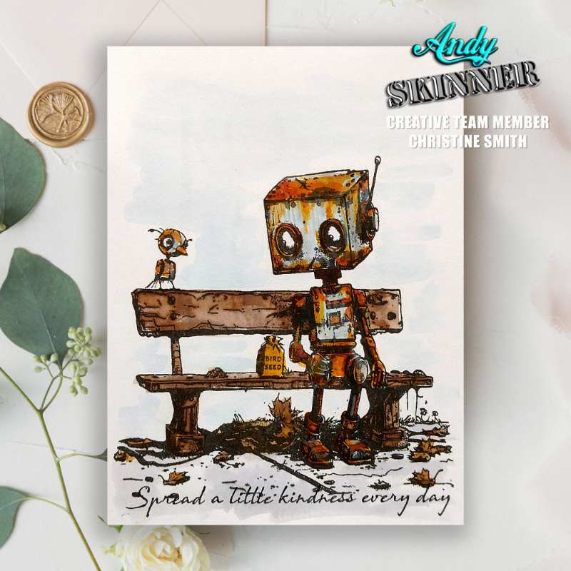 Creative Expressions Pre-Cut Rubber Stamp By Andy Skinner - Bot-ology - Spread A Little Kindness