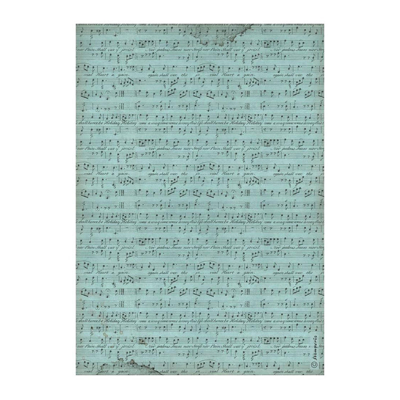 Stamperia Rice Paper Sheet A4 - Music - Background Score