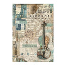 Stamperia Rice Paper Sheet A4 - Music - Violin