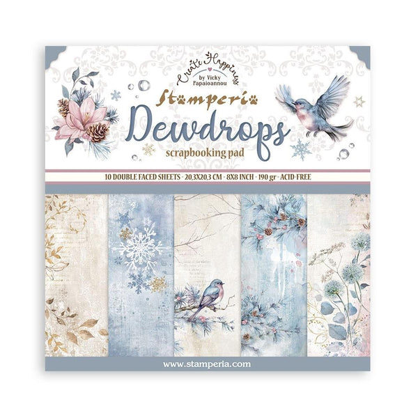 Stamperia Double-Sided Paper Pad 8"x 8" 10/Pkg - Create Happiness Dewdrops