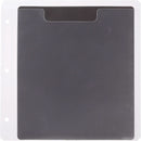 Black card holder with a white border on a white background