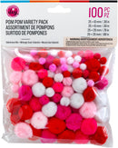 CousinDIY Pom-Poms 100/Pkg Valentine Day Variety Pack