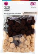 CousinDIY Pom-Poms 1" 80/Pkg Brown Mix