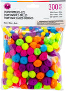 CousinDIY Pom-Poms Multi-Size 300/Pkg Neon