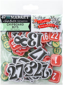 49 And Market Chipboard Set Bits, Mistletoe And Memories