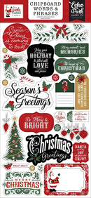 Echo Park Chipboard 6"X13" Word & Phrases, Santa Claus