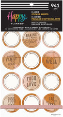 Happy Planner Big 30 Sheet Sticker Value Pack - Rustic Roots Meal Planning Classic