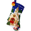 Bucilla Felt Stocking Applique Kit 18" Long Yuletide Chapel