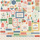Carta Bella Cardstock Elements Stickers 12"X12" They Say It's Your Birthday