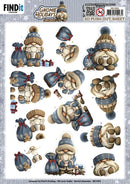 Find It Trading Berries Beauties 3D Push Out Sheet Navy, Gnomie Holidays