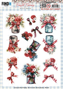Find It Trading Berries Beauties 3D Push Out Sheet Vase, Frosted Florals