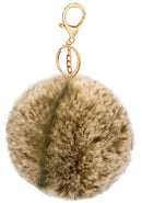 Pepperell Braiding Faux Fur Zipper Poms - Tan Frosted
