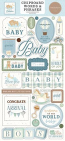 Carta Bella Chipboard Words & Phrases 6"X13" - Little Lullabies - Baby Boy
