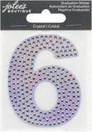 Iridescent crystal rhinestone number 6 sticker embellishment by Jolee's Boutique